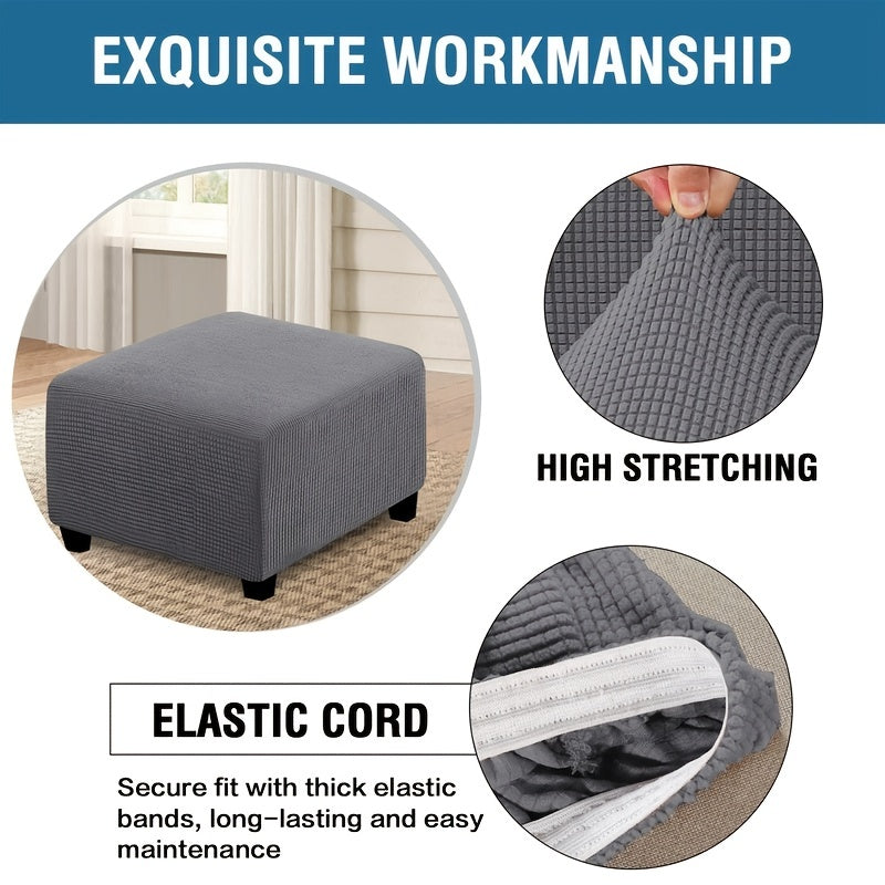 1pc Ottoman Square Elastic All-inclusive Chair Cover