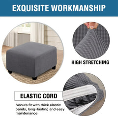 1pc Ottoman Square Elastic All-inclusive Chair Cover
