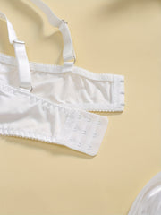  Floral Lace Rhinestone Wire-Free Soft Lingerie Bra