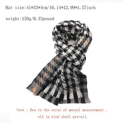 Winter Thermal Plaid Scarf Shawl Cold Weather Scarves & Wraps For Women