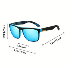 Men's Anti UV Polarized Lens Vintage Rectangular Sunglasses