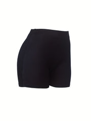Colorblock Letter Print Skinny Yoga Shorts for Women