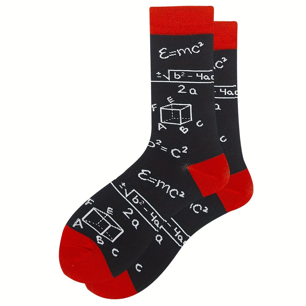 Men's Patterned Crew Socks for Outdoor Wear
