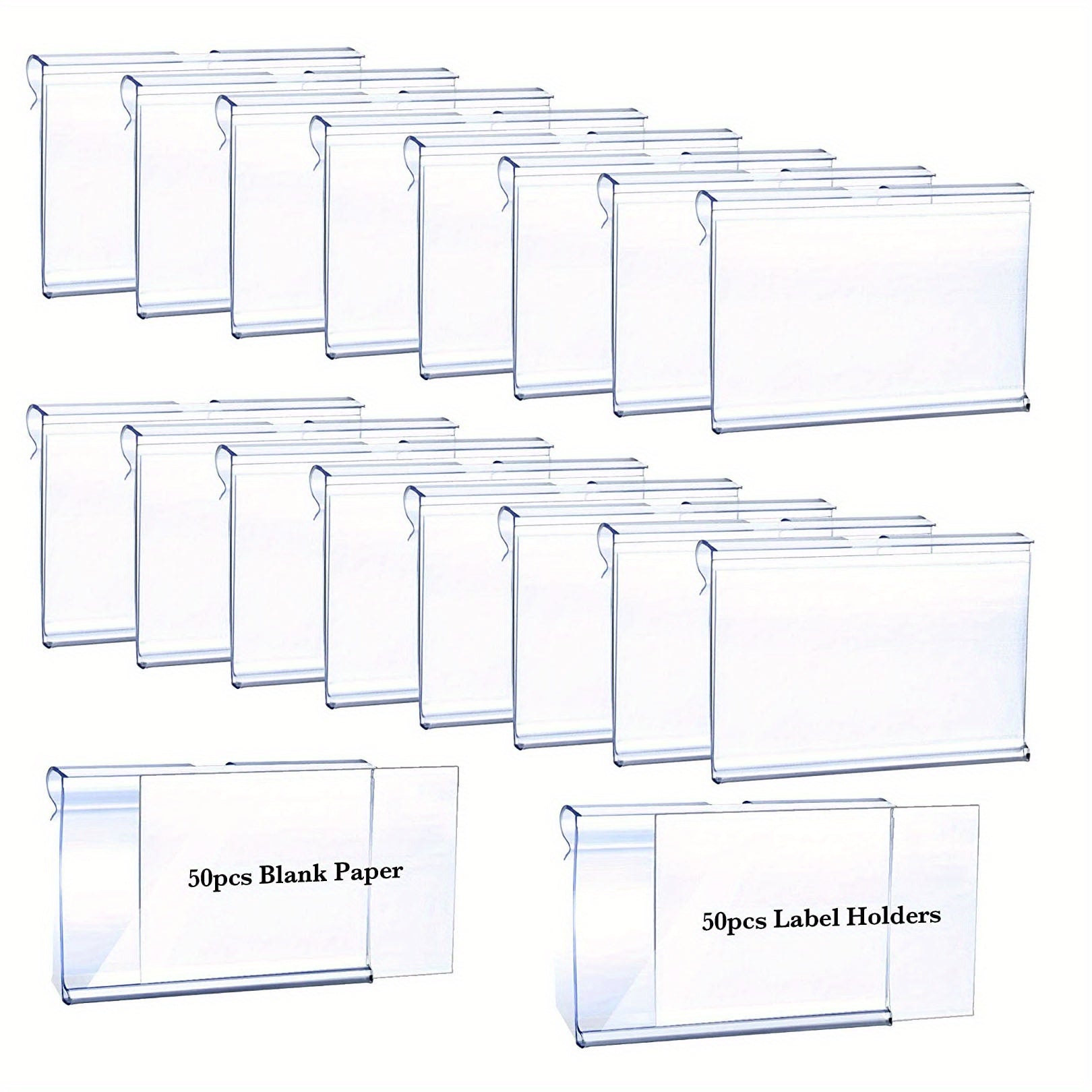 50pcs Plastic Label Clip Basket Labels Holder 50pcs Label Insert Incl