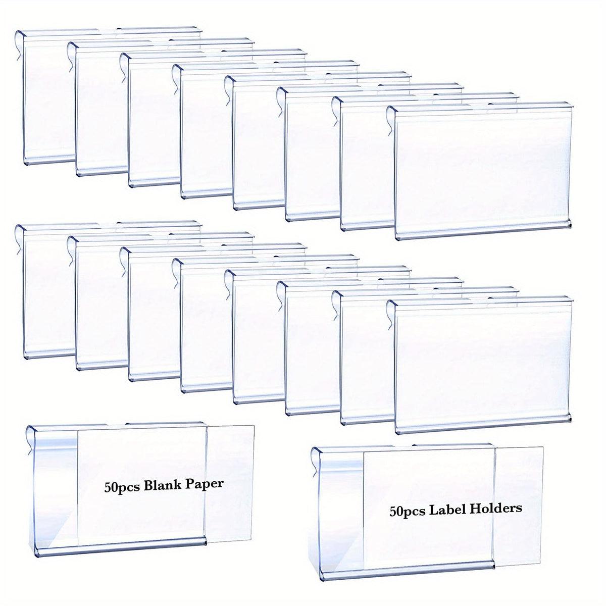 50pcs Plastic Label Clip Basket Labels Holder 50pcs Label Insert Incl