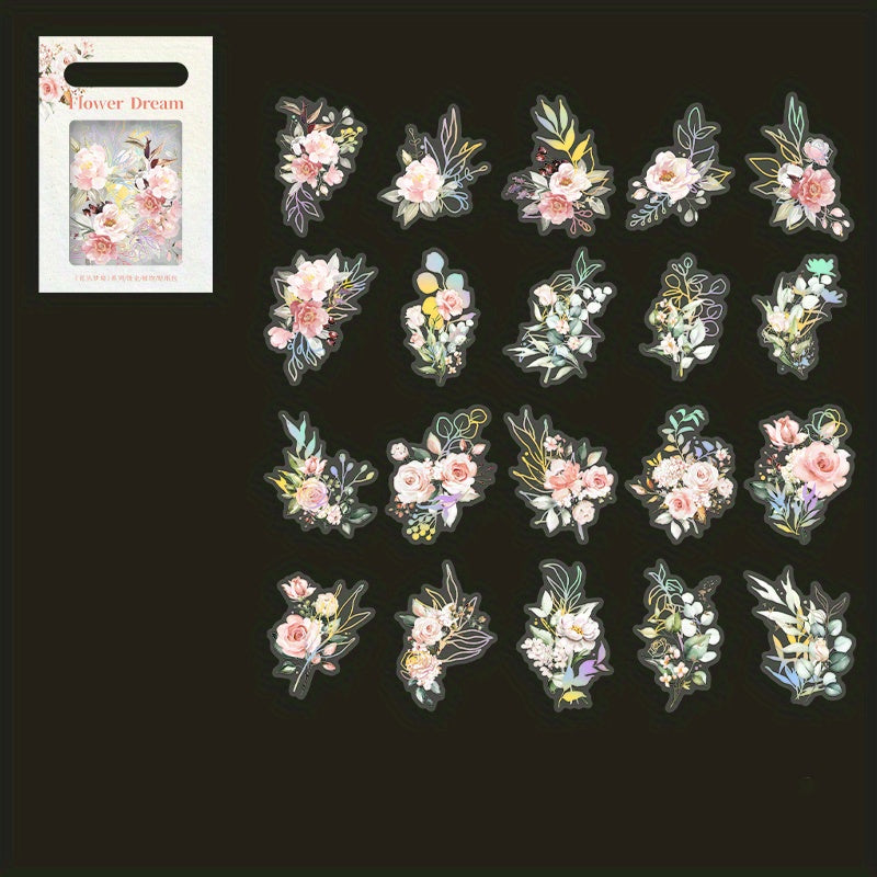 40pcs Vintage Plants & Flowers Stickers for DIY Art Supplies