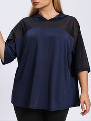  Mesh Short Sleeve Sports Top Semi Sheer Workout Top