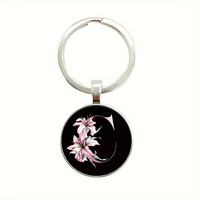 5pcs Initial Letter Pattern Keychain Gift For Family Pendant Keychain