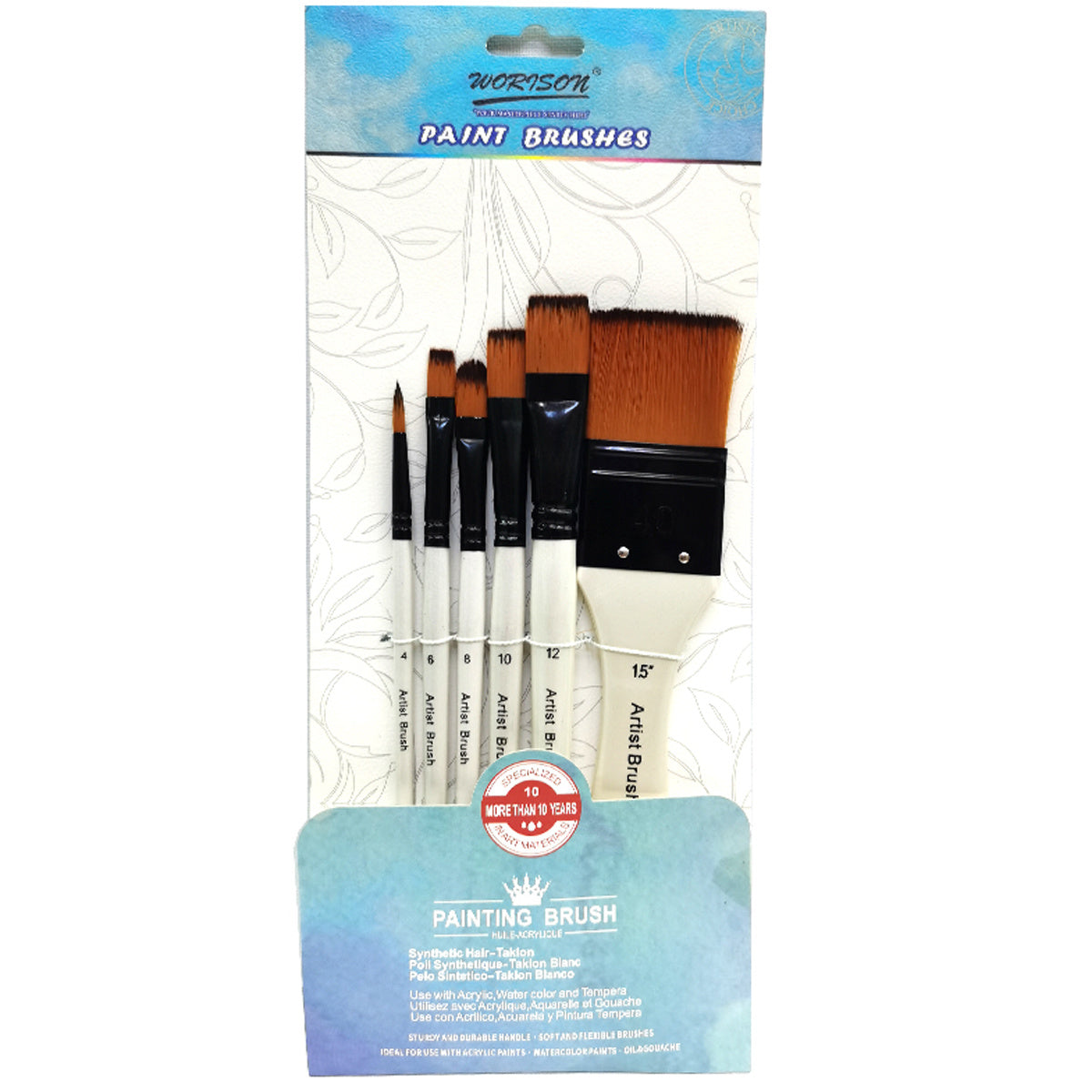 6pcs Placket Art Acrylic Watercolor Painting Pen Set Holiday Gift
