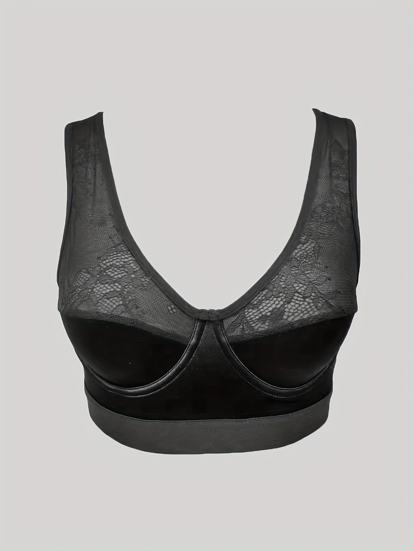 Contrast Lace Push Up Bra Sports Tank Bra