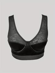 Contrast Lace Push Up Bra Sports Tank Bra