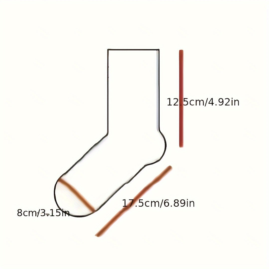 5 Pairs Men's Solid Crew Socks Breathable Plush Comfy Casual Unisex Socks