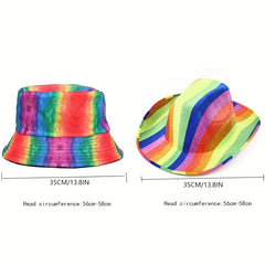 Colorful Striped Sunshade Fisherman Hat