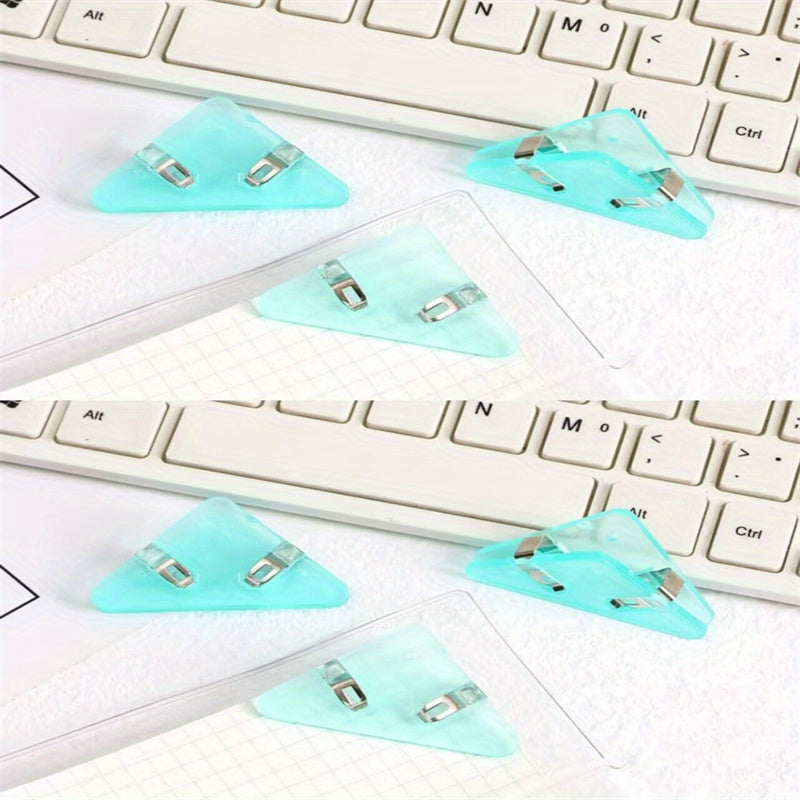 Acrylic Triangle Clip Set - Anti Roll Corner Clip for Office Documents