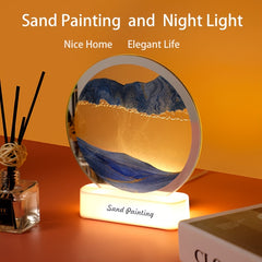 Sand Art Table Lamp USB LED Craft Quicksand Natural Landscape Flowing