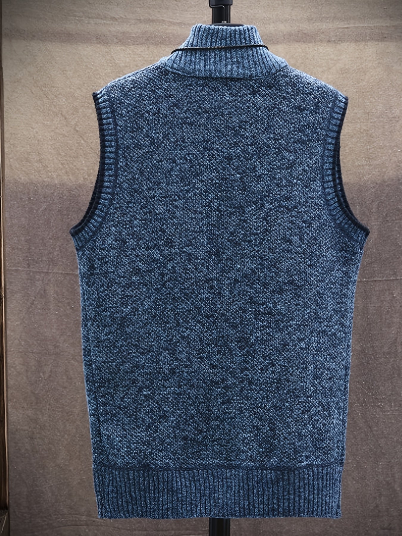 Vintage Style Stand Collar Zip Up Cardigan Vest