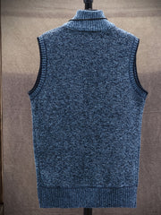 Vintage Style Stand Collar Zip Up Cardigan Vest