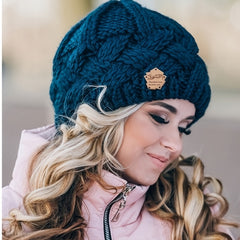 Vintage Ribbed Knit Beanie Hat