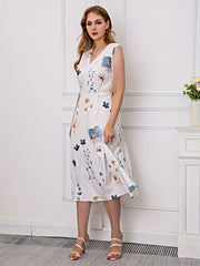 Floral Tank Dress & Cardigan Set