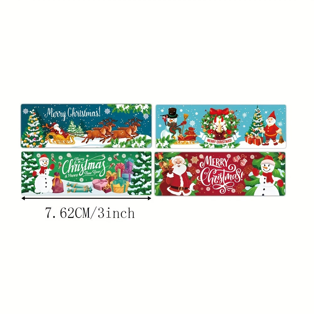 120pcs Christmas Self adhesive Stickers, Multiple Patterns, Gift Bag Decoration