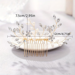 Rhinestone Bridal Hair Comb Alloy Wedding Accessory Hand Wash