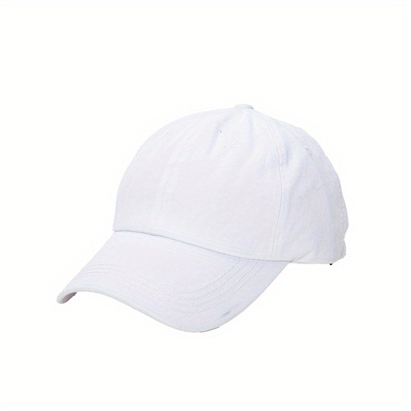 Washed Cotton Baseball Cap Retro Peaked Cap Solid Couple Cap