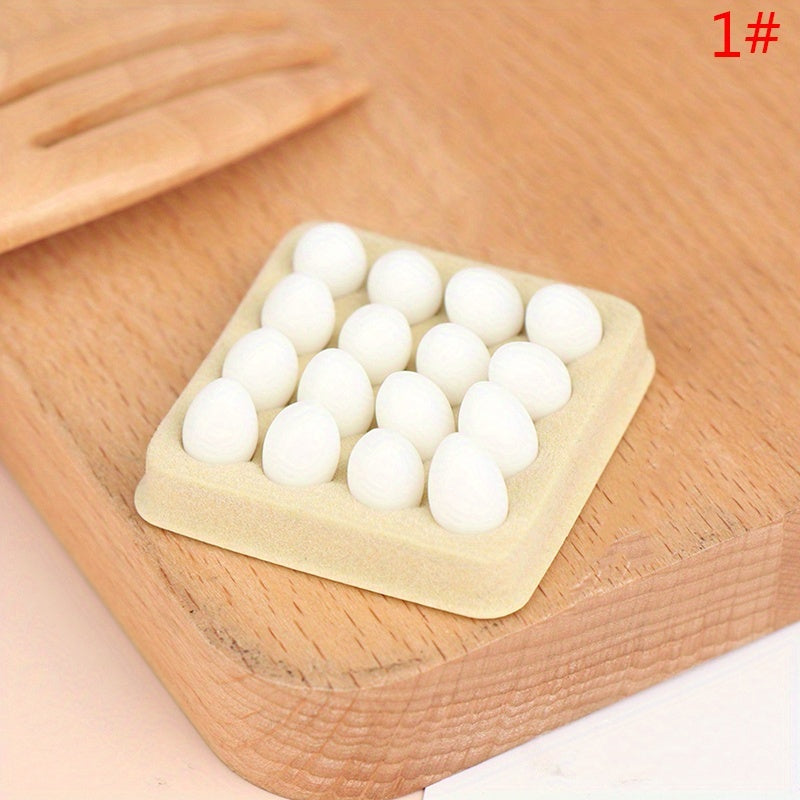 Dollhouse Kitchen Food Model Tray 16pcs Eggs Realistic Plastic Eggs