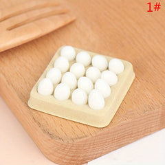 Dollhouse Kitchen Food Model Tray 16pcs Eggs Realistic Plastic Eggs