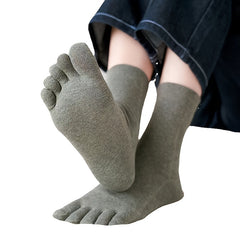 Cotton Crew Toe Socks for Running Women