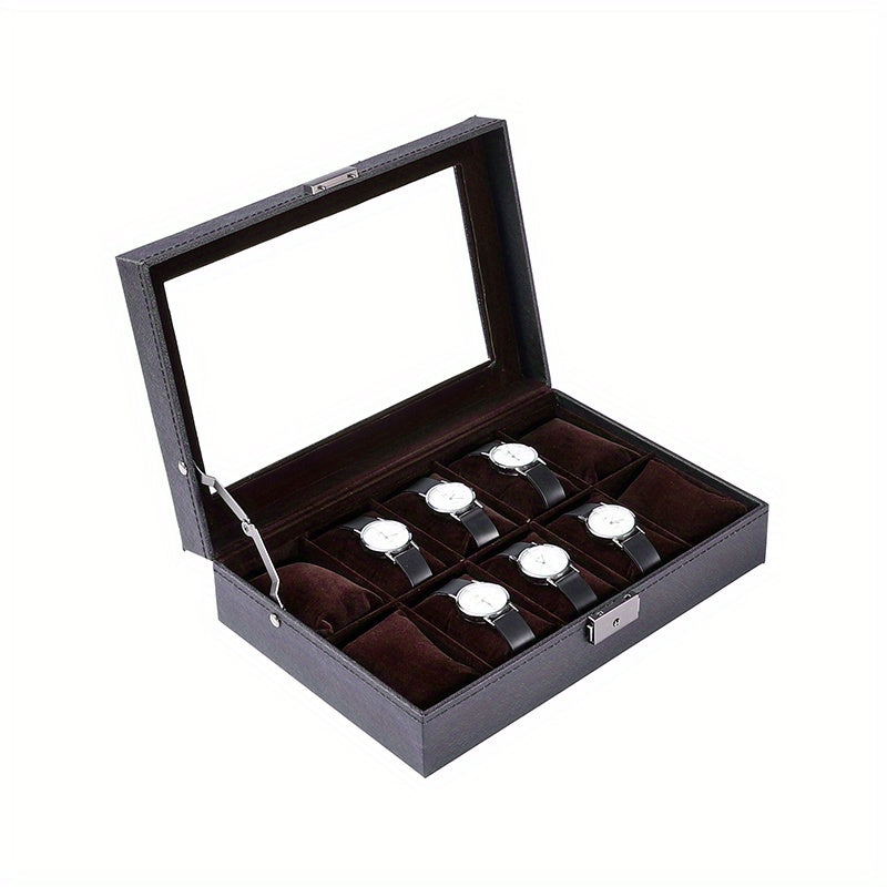 5 slot PU Leather Watch Storage Box 10 slot Watch Box Glass Storage Rack
