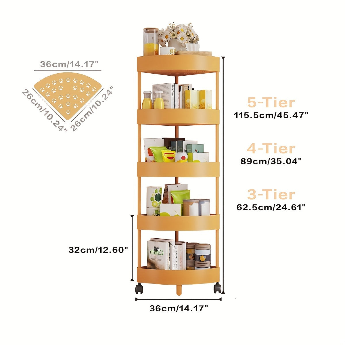Multi-Tier Storage Rack for Kitchen Corner Shelves