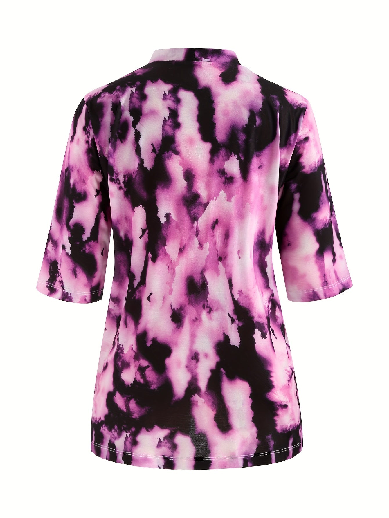  Tie Dye Half Sleeve Open Front Cardigan