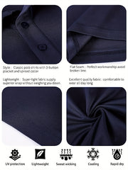 5pcs Men's Active Breathable Shirts for Golf & Business