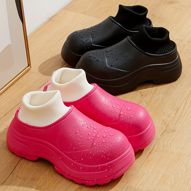Warm Fur Lined Slip On Water Boots
