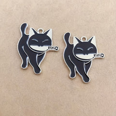 10pcs Halloween Cat & Charm DIY Jewelry Making Supplies