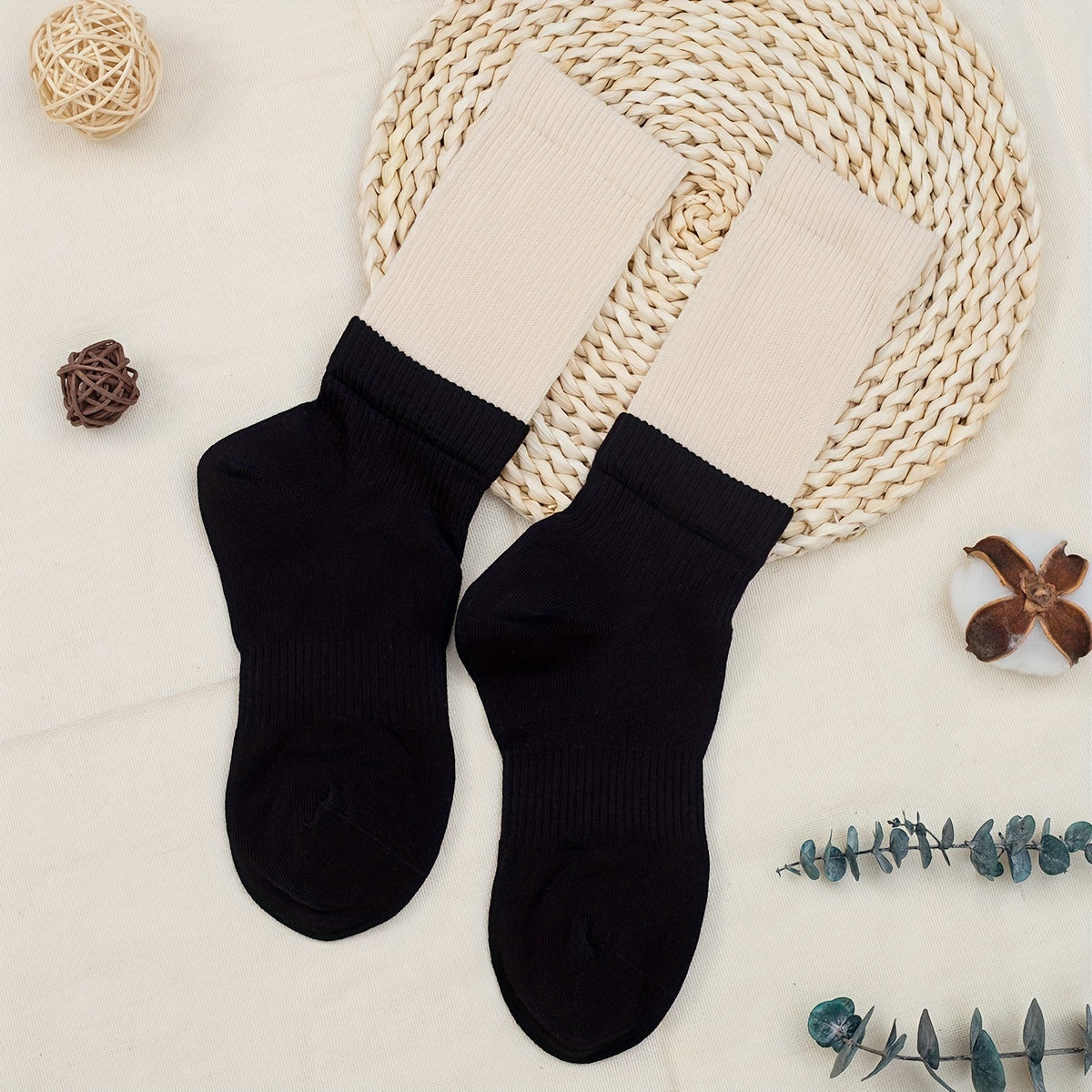 Colorblock Crew Socks for Women