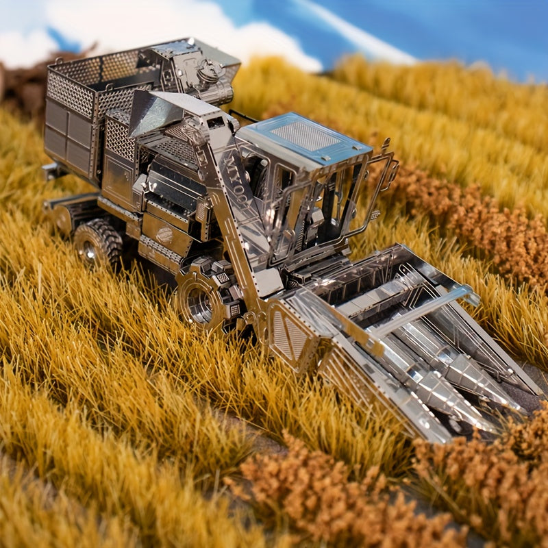 Metal Glue 3D Puzzle Tractor Corn Wheat Sugarcane Harvester Model