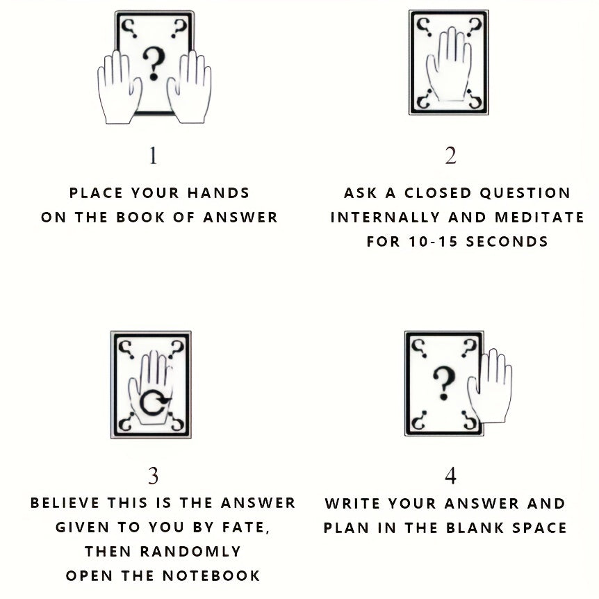 4 Answer Book Notebook - Find Your Answer, Guide Your Way, Inner Destiny, Magic
