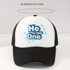 She Is The One Graphic Mesh Baseball Cap