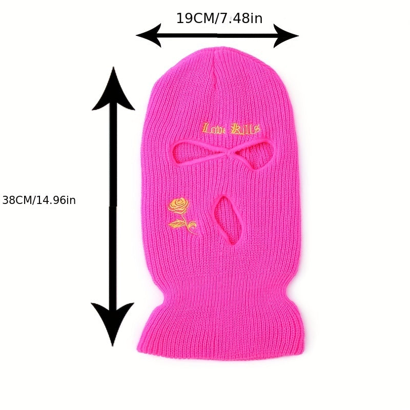 Three Hole Ski Mask Knitted Cap Warm Hat