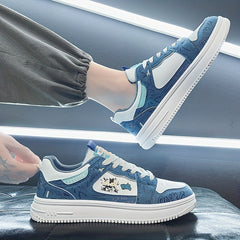 Men's Block Lace-up Skate Shoes Outdoor Casual Sneakers