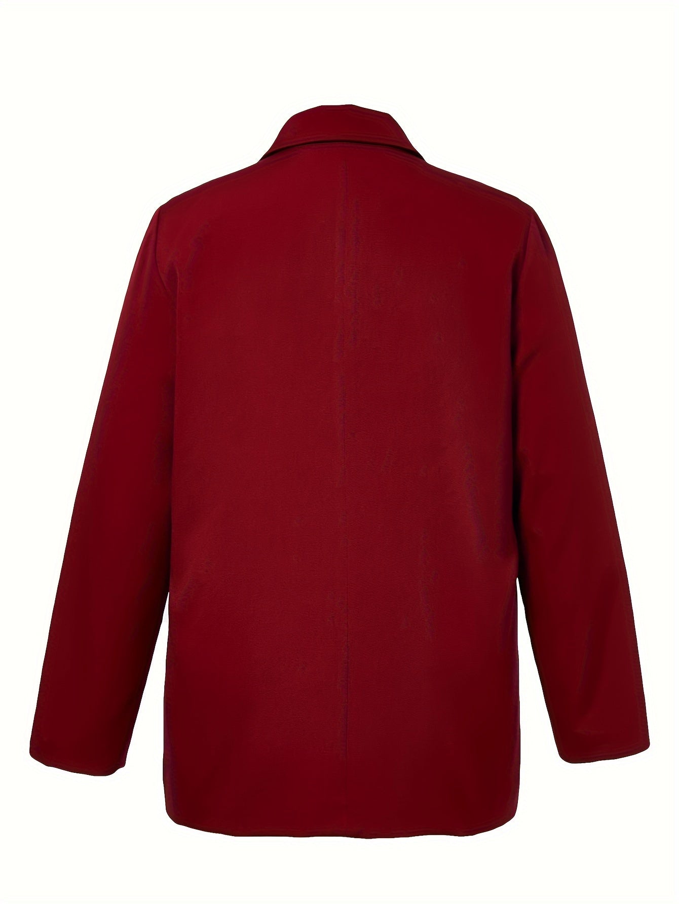  Casual Blazer Women's Plus Solid Long Sleeve Lapel Collar Workwear Bla