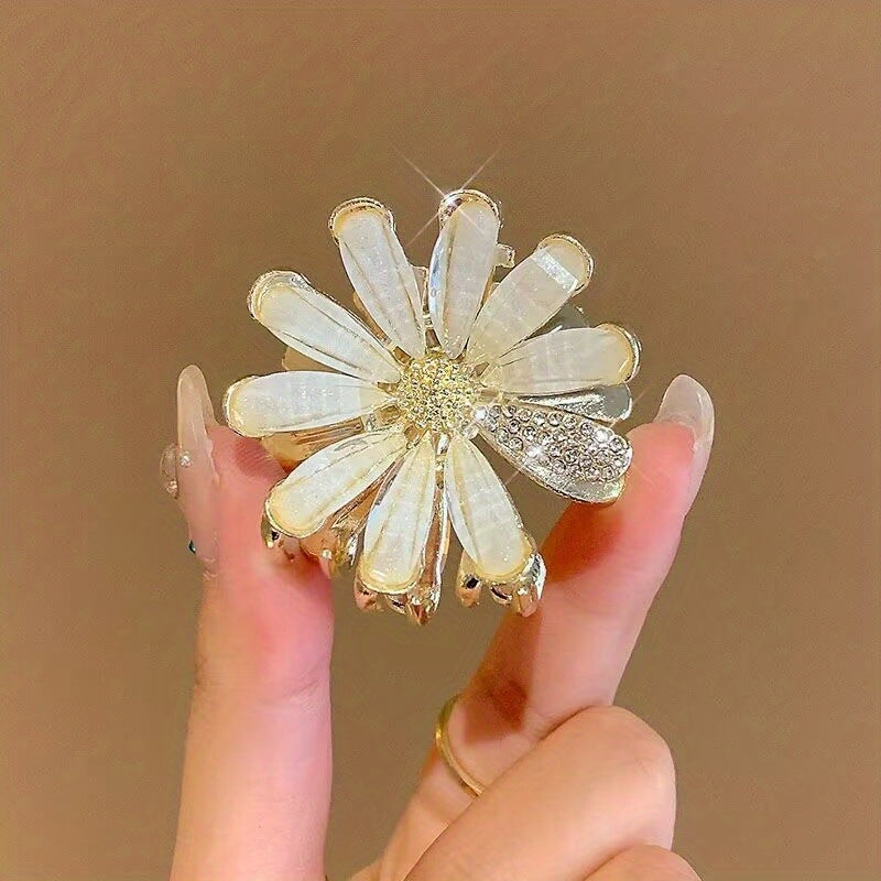 Opal Small Daisy Hair Clip Summer Back Head Clip Shark Claw Headdress