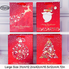 12pcs Christmas Craft Gift Bag Large & Small Sizes for Parties and Holiday Gifts