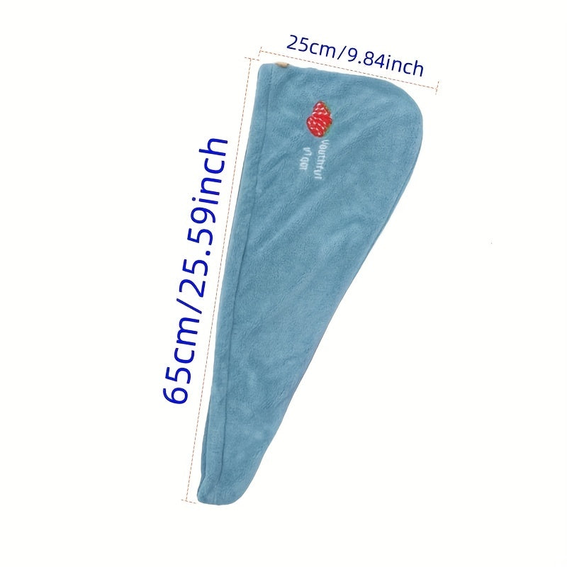 Strawberry Embroidered Hair Drying Towel Wrap