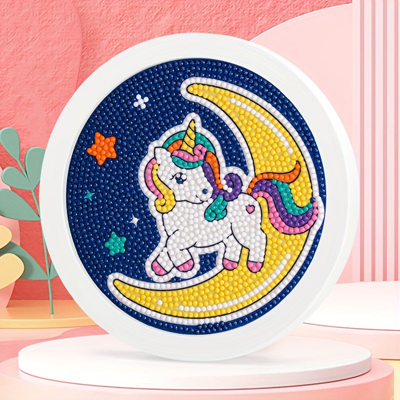 DIY Diamond Painting Set With Circular Photo Frame Puzzle Toy