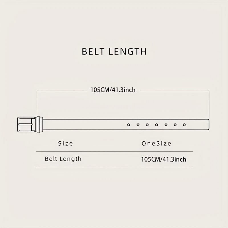Geometric Long Buckle PU Belt Solid Casual Thin Belt for Women