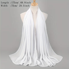 Chiffon Hijab Head Scarf Thin Breathable Shawl Windproof Head Wrap