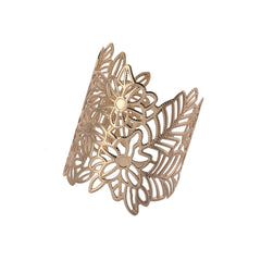 Boho Chunky Bangle Bracelet Hollow Flower Cuff Women Girls Party Accessories