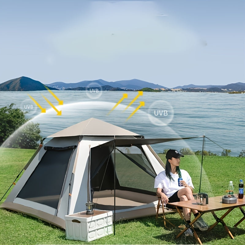 Windproof Camping Tent with Poles, Rainproof, Suitable for Camping
